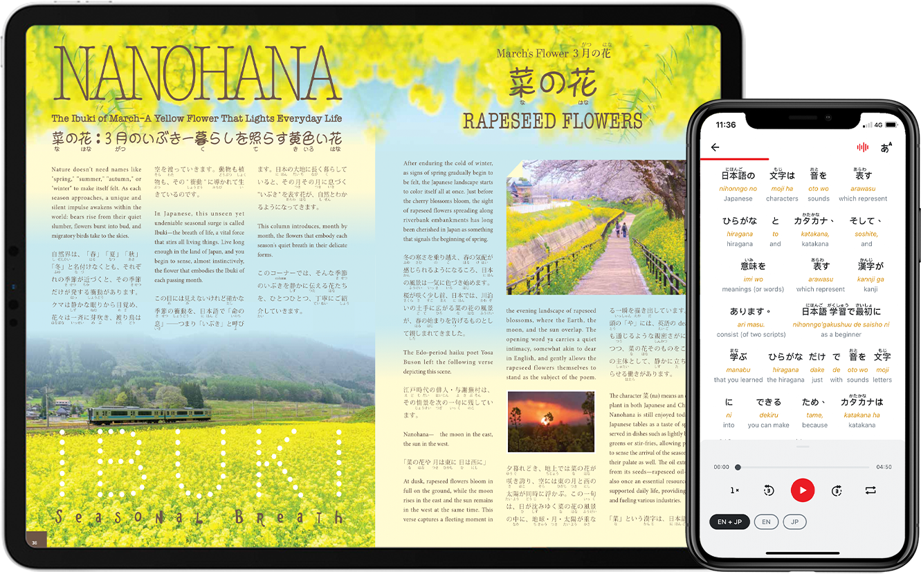 Hiragana Times on tablet
