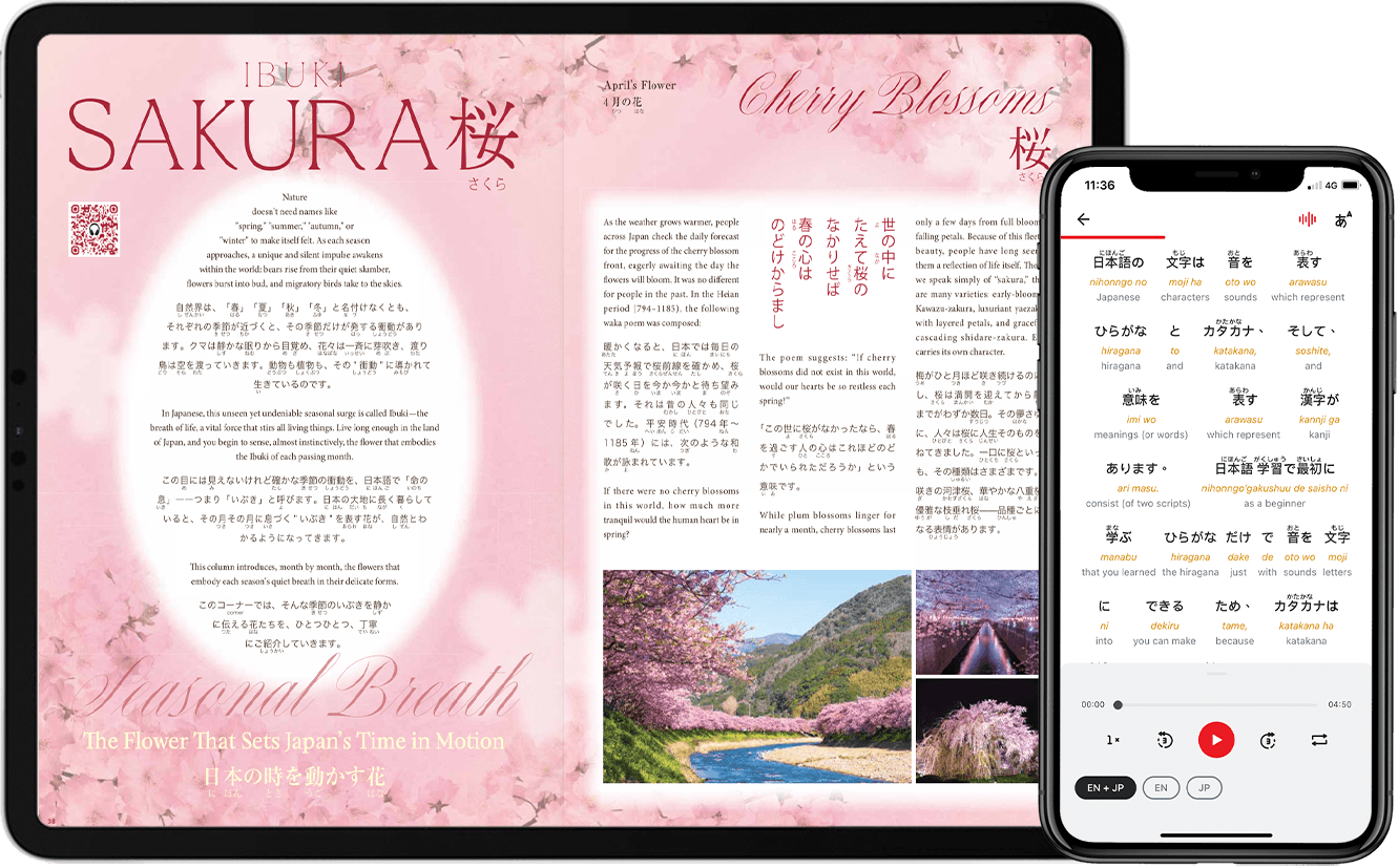 Hiragana Times on tablet
