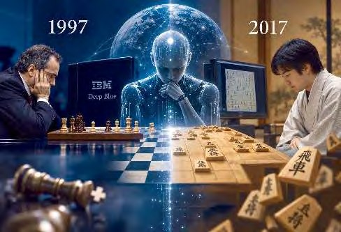 Computers facing human chess and shogi champions