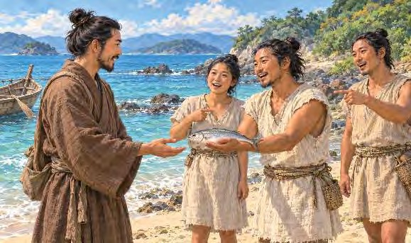 People meeting on an ancient Japanese shore, from The Story of Wa and Yamato, November 2026