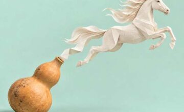 A horse emerges from a gourd — November 2026 Voice-Word Art
